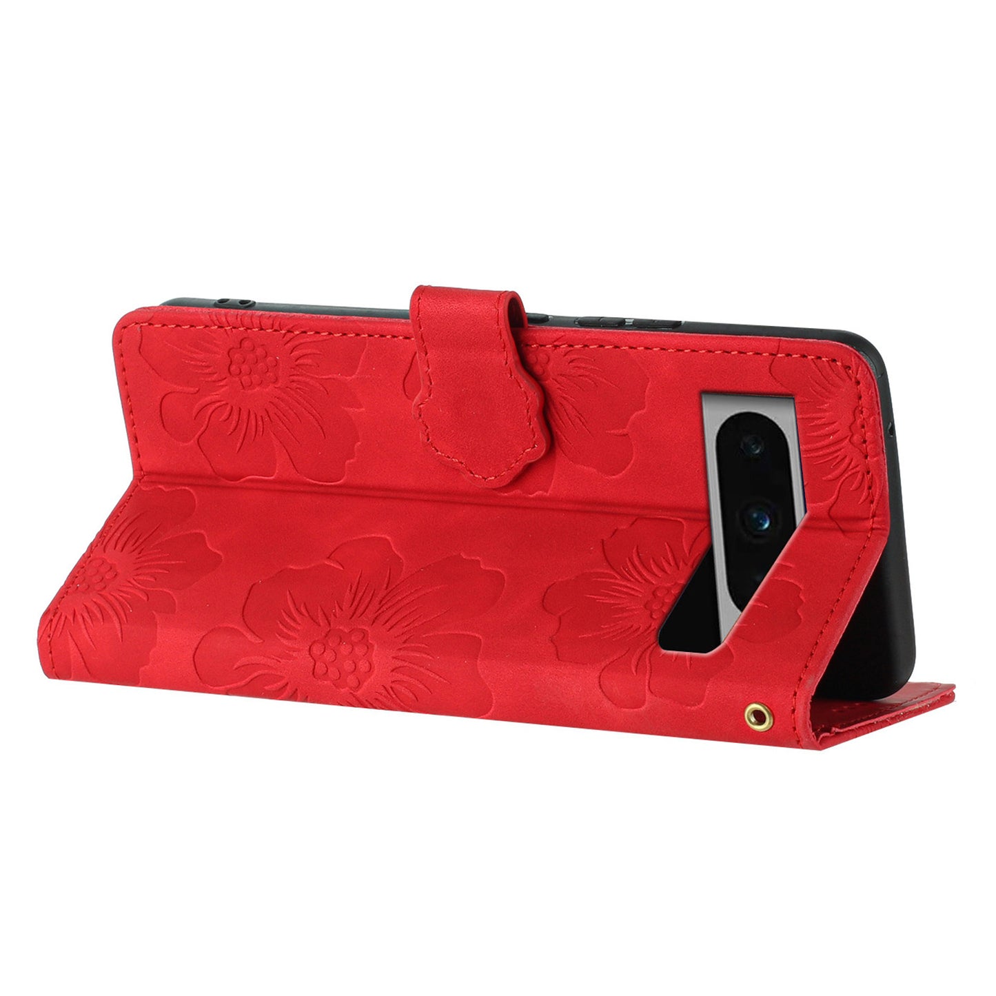 For Google Pixel 8 Pro Leather Wallet Full Protection Cover Flowers Imprint Stand Phone Case