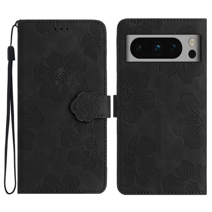 For Google Pixel 8 Pro Leather Wallet Full Protection Cover Flowers Imprint Stand Phone Case