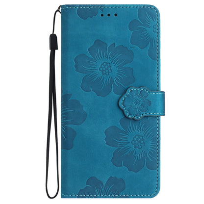 For Samsung Galaxy S23 Flowers Imprinted Leather Phone Case Stand Wallet Drop-proof Shell