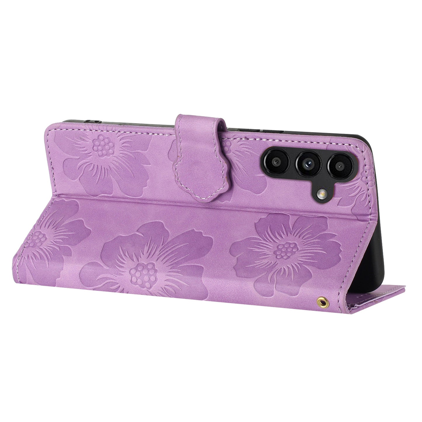 Phone Case Wallet for Samsung Galaxy A54 5G , Imprinted Flower Pattern PU Leather Flip Stand Cover