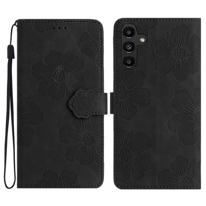 Phone Case Wallet for Samsung Galaxy A54 5G , Imprinted Flower Pattern PU Leather Flip Stand Cover