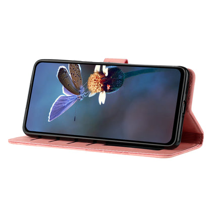 For Samsung Galaxy A33 5G Wallet Cover PU Leather Flip Stand Phone Shell Imprinted Flower Pattern Phone Case