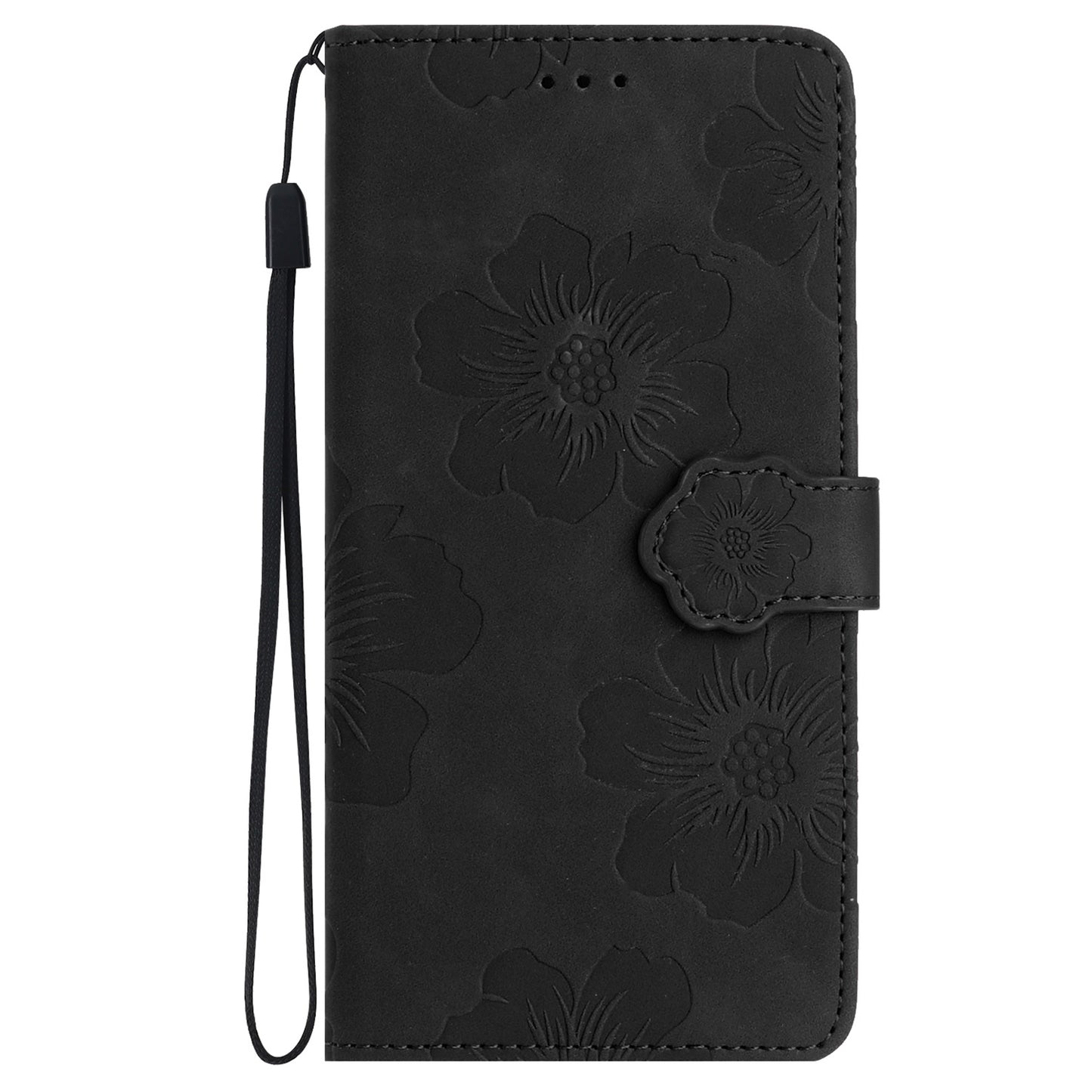 For Samsung Galaxy A73 5G Flip Stand Phone Case Flowers Imprint Leather Wallet Shockproof Cover