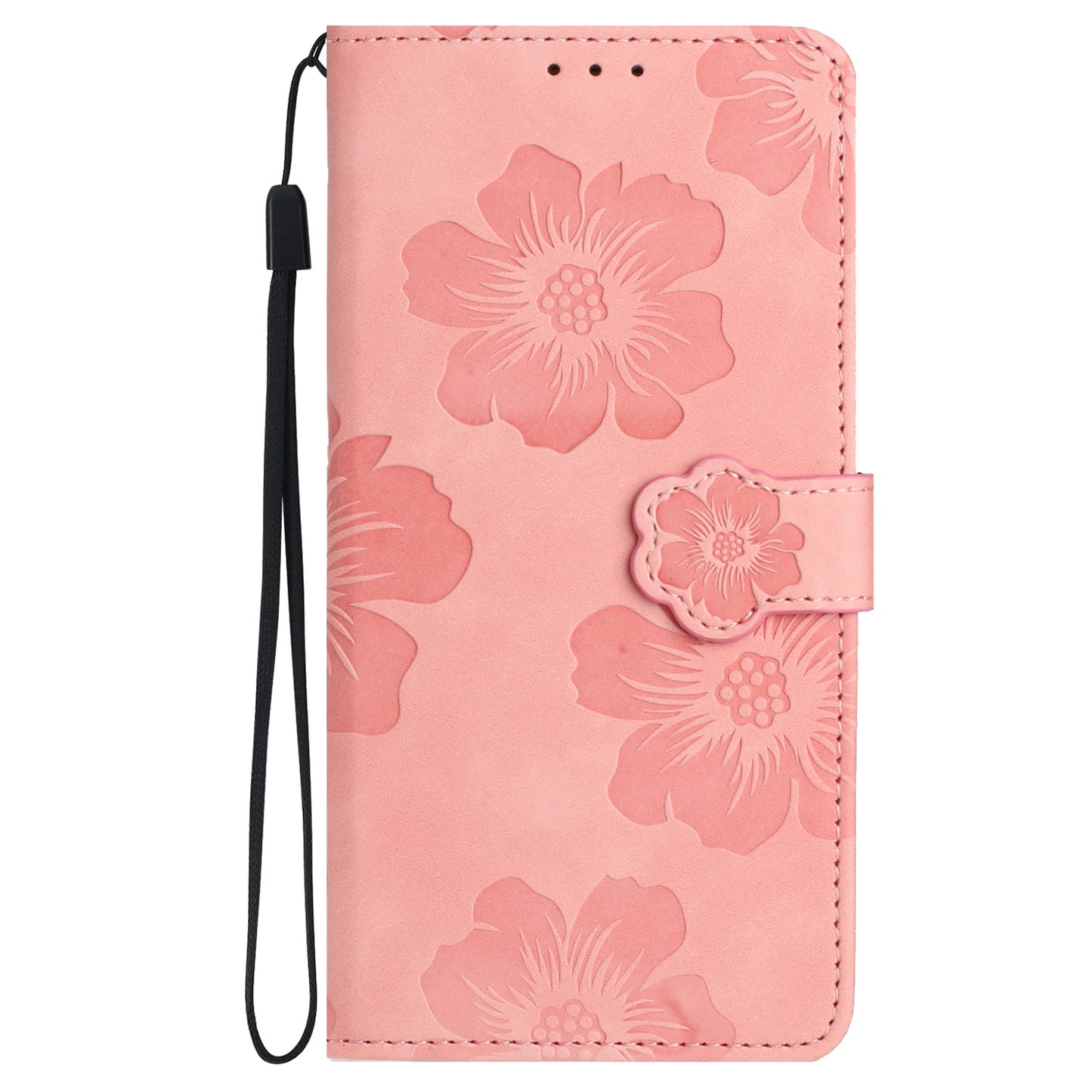 For Samsung Galaxy A72 4G / 5G Imprinted Flowers Phone Cover PU Leather Coated TPU Wallet Shell Case