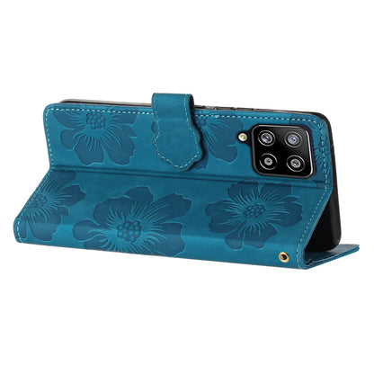 For Samsung Galaxy A42 5G Flowers Pattern Phone Stand Case PU Leather Wallet Anti-drop Cover