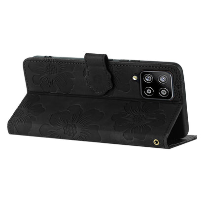 For Samsung Galaxy A42 5G Flowers Pattern Phone Stand Case PU Leather Wallet Anti-drop Cover