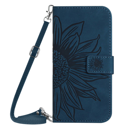 HT04 For Realme C53 4G Wallet PU Leather Phone Case Stand Sunflower Imprinting Phone Cover with Shoulder Strap