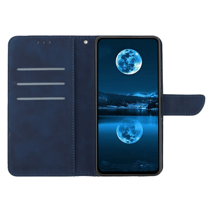 HT05 For vivo Y78+ 5G Flip Stand Wallet Leather Cover Skin-touch Imprinted Line Phone Case