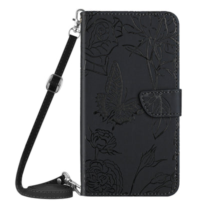 HT03 For vivo Y78+ 5G PU Leather Phone Cover Imprinted Flip Stand Wallet Case with Shoulder Strap