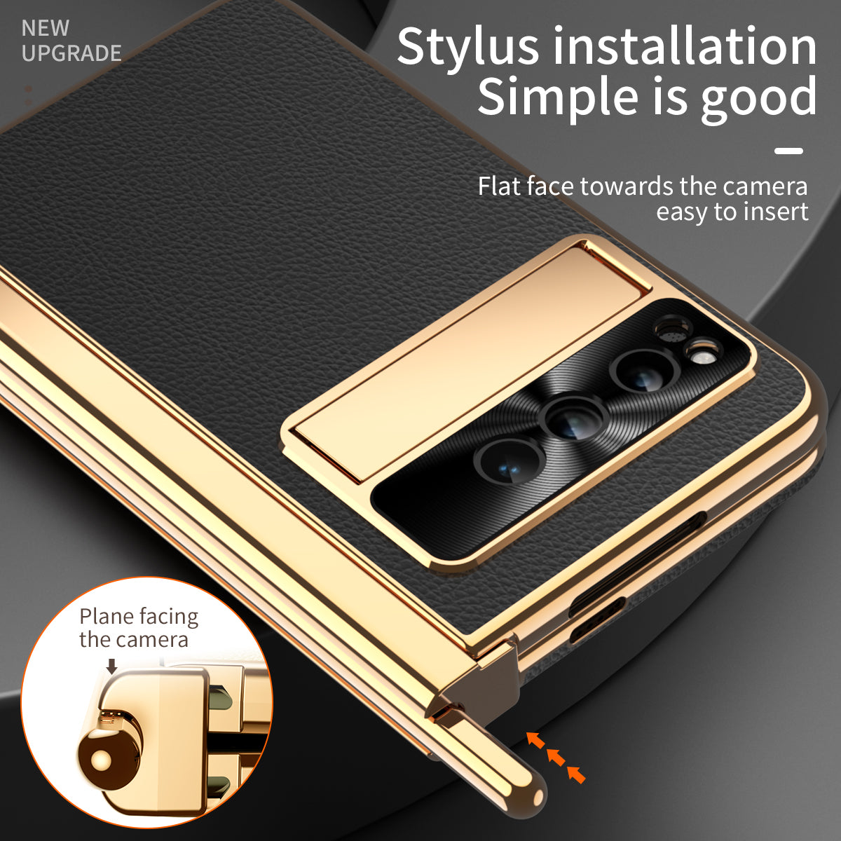 For Google Pixel Fold PU Leather+PC Phone Case Magnetic Double Hinge Kickstand Cover with Tempered Glass Screen Film+Stylus