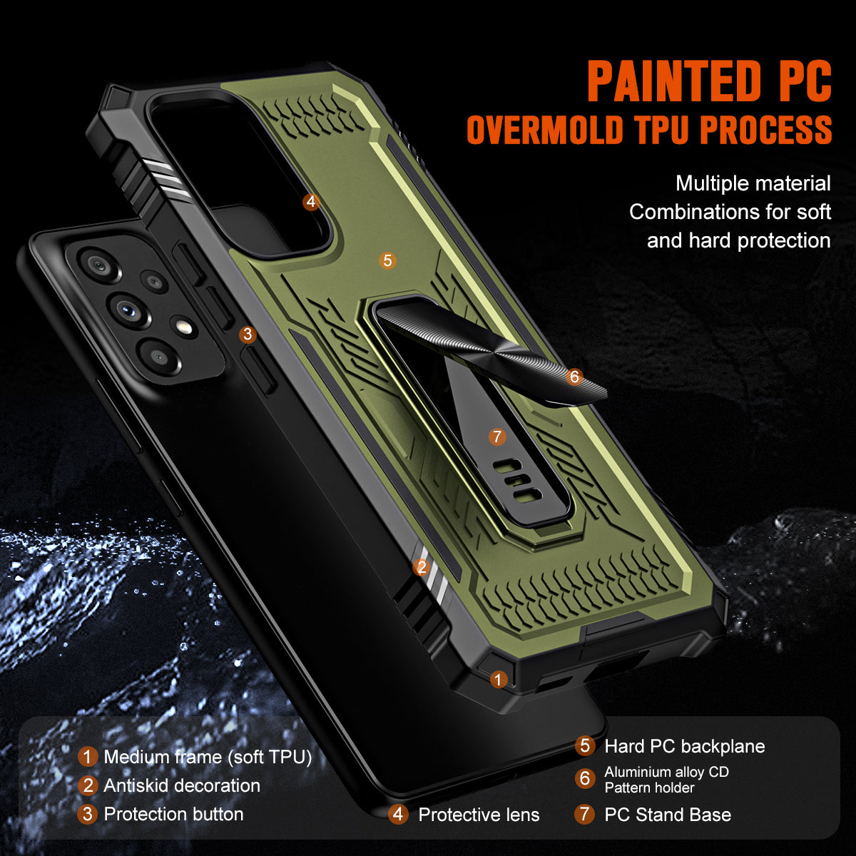 TPU + PC Phone Cover for Samsung Galaxy A53 5G , Kickstand Anti-drop Protective Phone Case