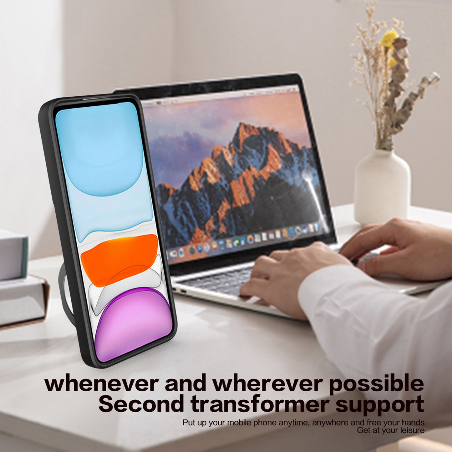 For Motorola Moto G71 5G Free Rotation Kickstand Phone Case Slide Camera Lid PC+TPU Back Cover