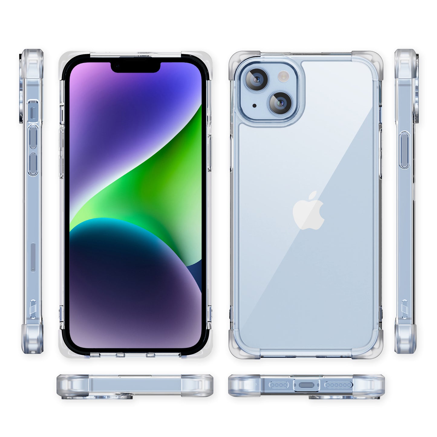 For iPhone 14 Four Corner Frosted Shockproof Cover TPU+Acrylic Anti-scratch Phone Case