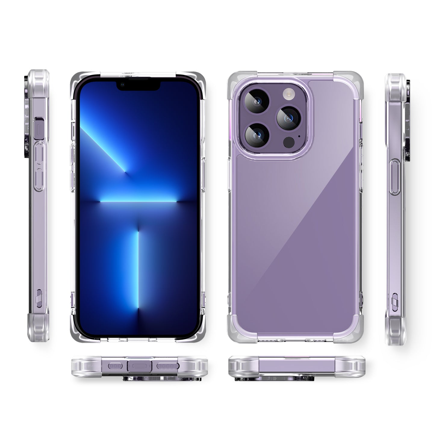 For iPhone 13 Pro Max 6.7 inch Slim Case Four Corner Matte Drop-proof Cover TPU+Acrylic Phone Case