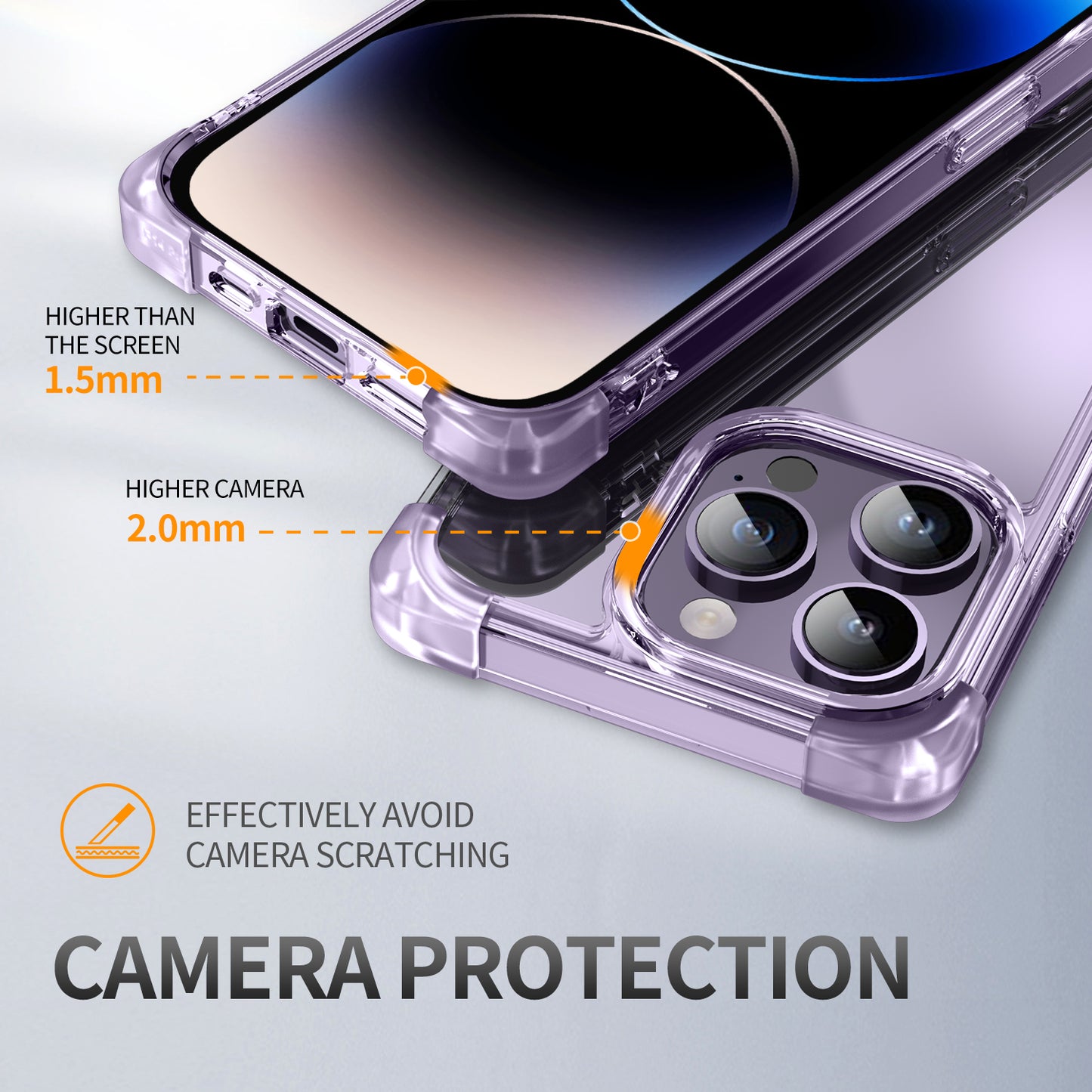 For iPhone 13 Pro Max 6.7 inch Slim Case Four Corner Matte Drop-proof Cover TPU+Acrylic Phone Case