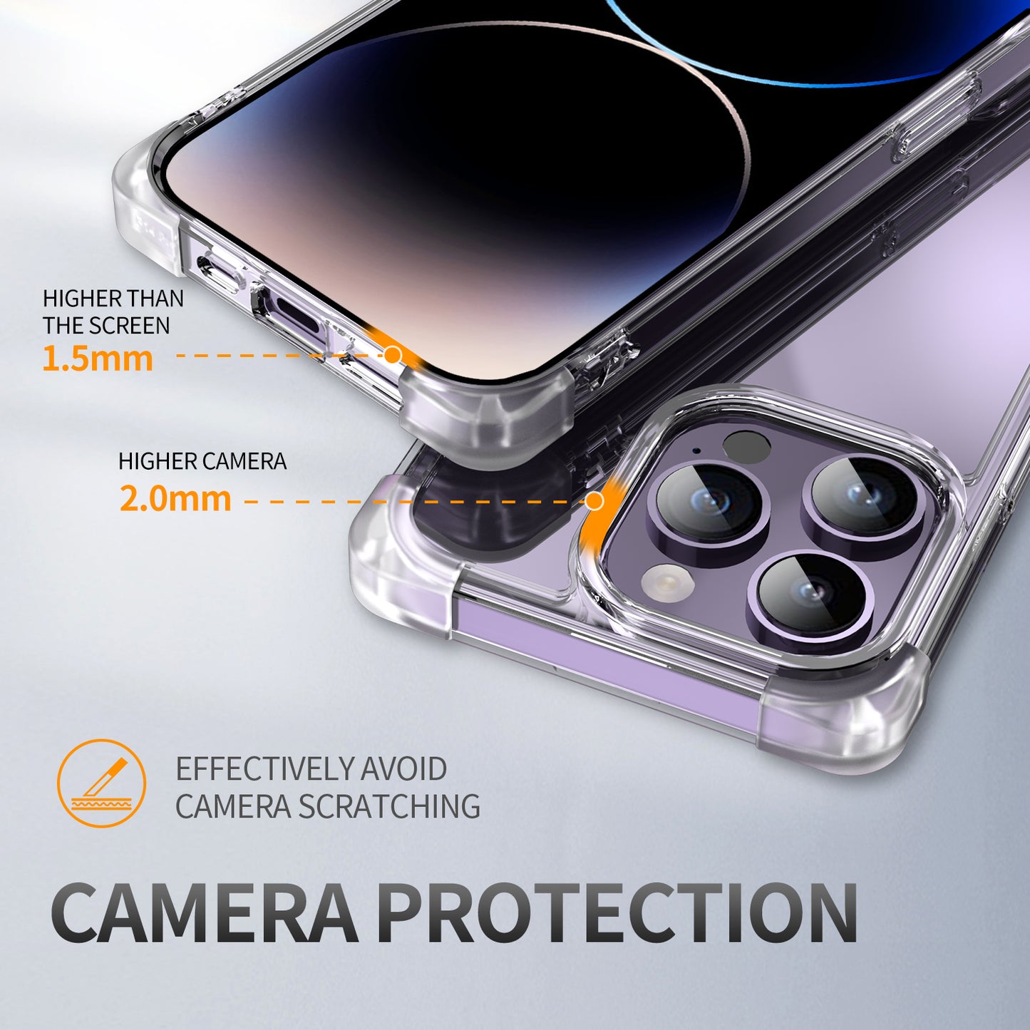 Slim Phone Case for iPhone 13 Pro 6.1 inch Shockproof Cover Four Corner Matte TPU+Acrylic Phone Case