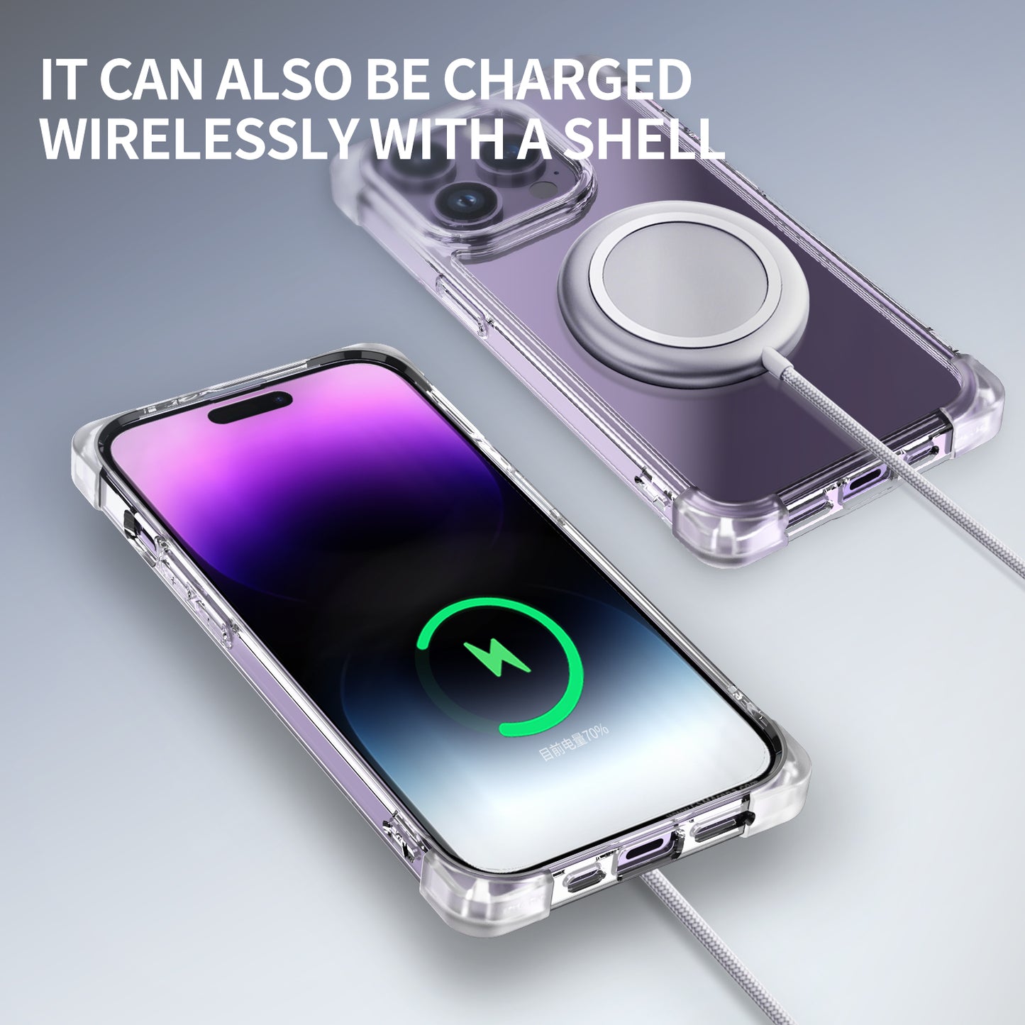 TPU+Acrylic Slim Case for iPhone 14 Pro Four Corner Matte Case Anti-Drop Phone Cover