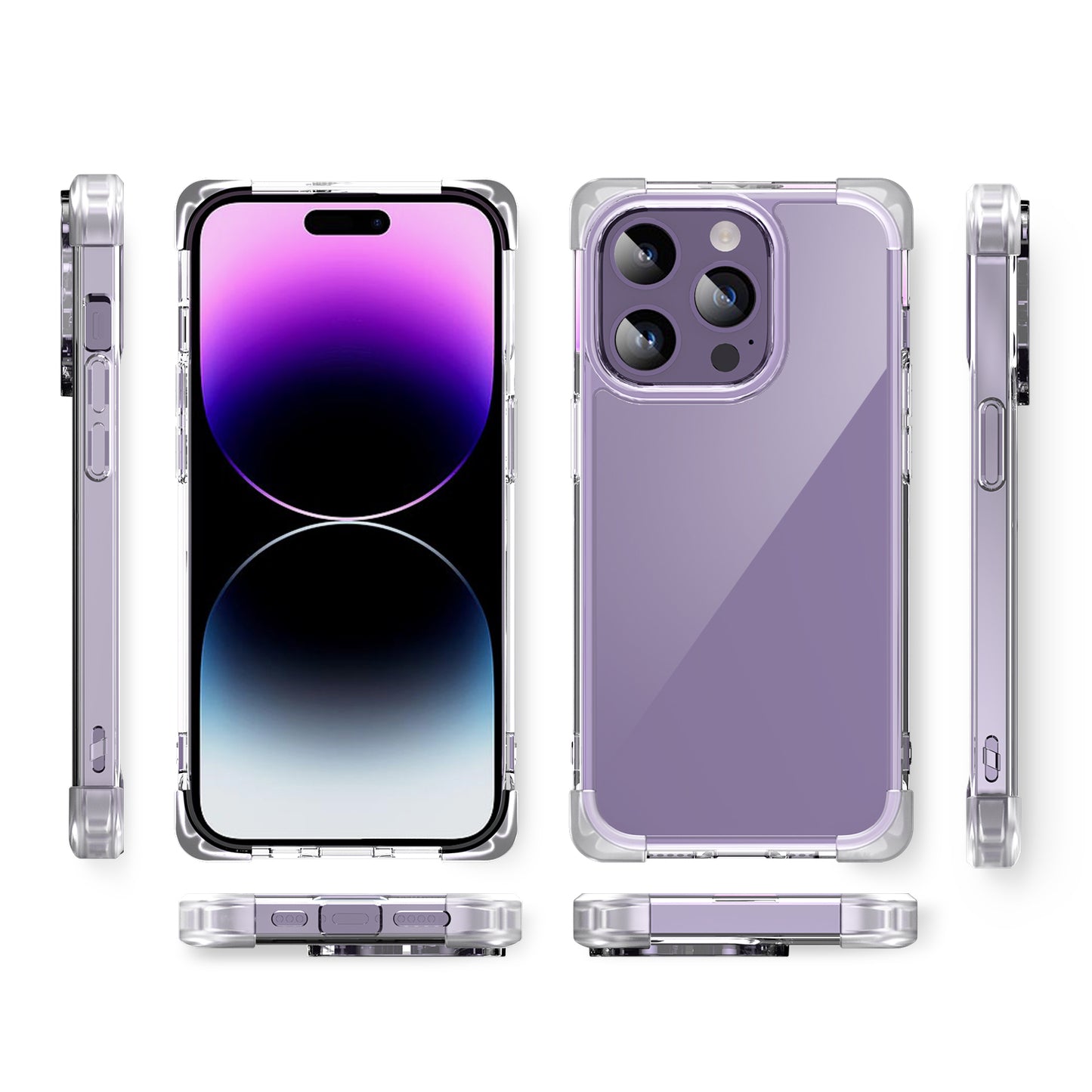 TPU+Acrylic Slim Case for iPhone 14 Pro Four Corner Matte Case Anti-Drop Phone Cover