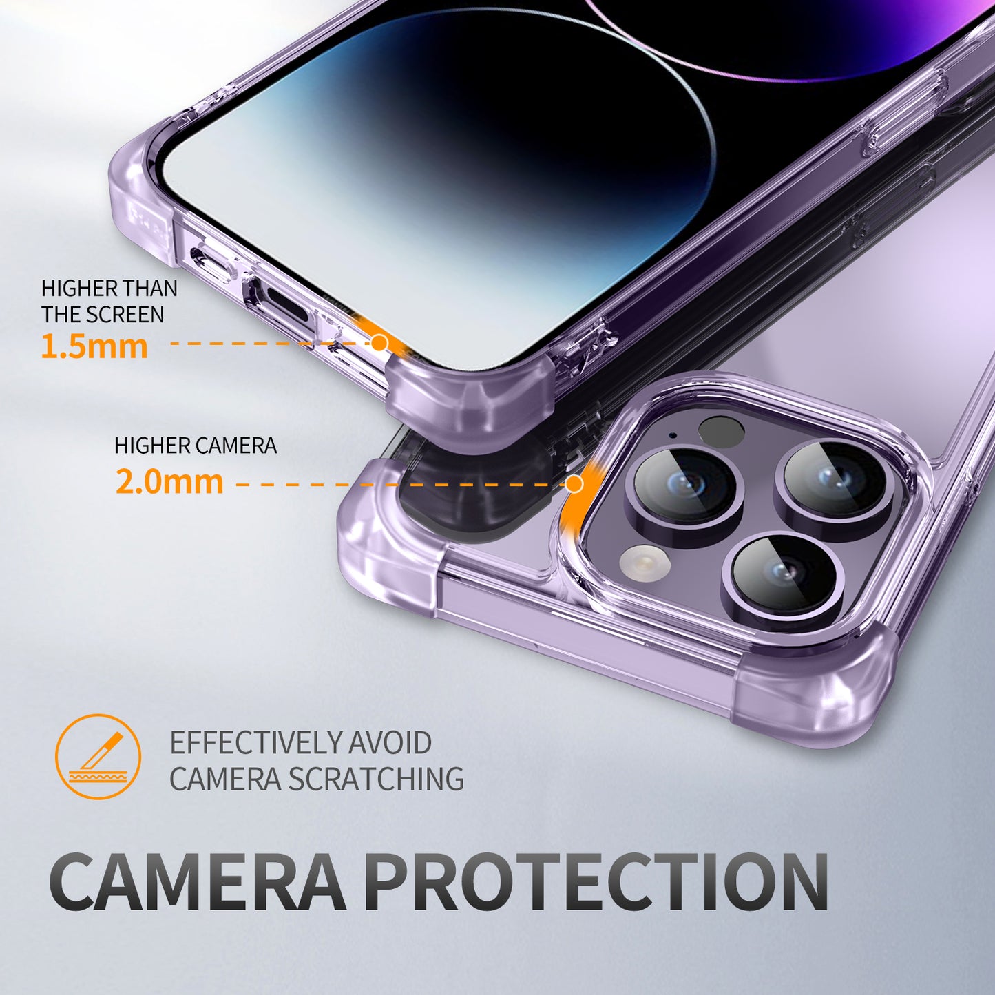 TPU+Acrylic Protective Case for iPhone 14 Pro Max Four Corner Matte Phone Shell Anti-Scratch Phone Cover