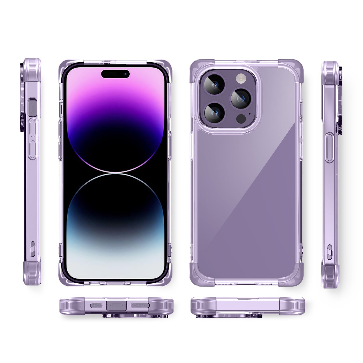 TPU+Acrylic Protective Case for iPhone 14 Pro Max Four Corner Matte Phone Shell Anti-Scratch Phone Cover