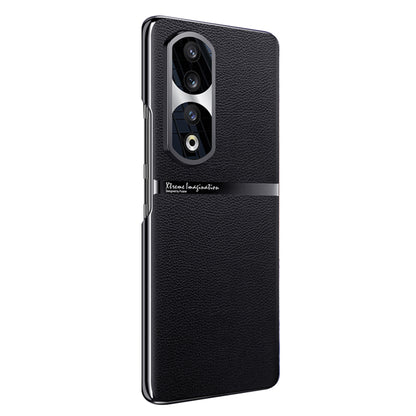 For Honor 90 Pro PU Leather + PC Phone Case Anti-Slip Shockproof Protective Cover