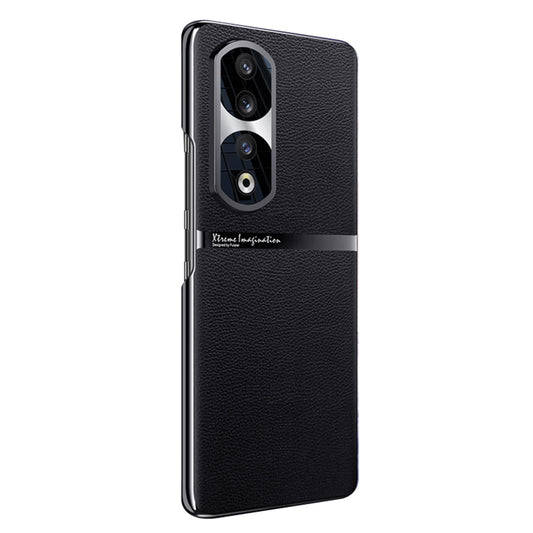 For Honor 90 Pro PU Leather + PC Phone Case Anti-Slip Shockproof Protective Cover