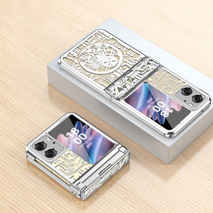 Mechanical Legend Series for Oppo Find N2 Flip 5G Hinde Protection Phone Case Hard PC Electroplating Cover