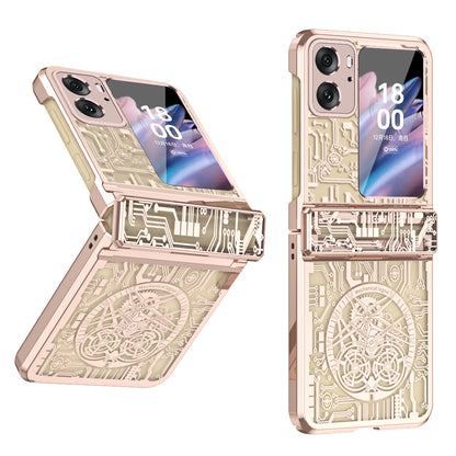 Mechanical Legend Series for Oppo Find N2 Flip 5G Hinde Protection Phone Case Hard PC Electroplating Cover