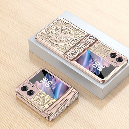 Mechanical Legend Series for Oppo Find N2 Flip 5G Hinde Protection Phone Case Hard PC Electroplating Cover