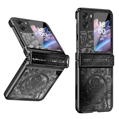 Mechanical Legend Series for Oppo Find N2 Flip 5G Hinde Protection Phone Case Hard PC Electroplating Cover
