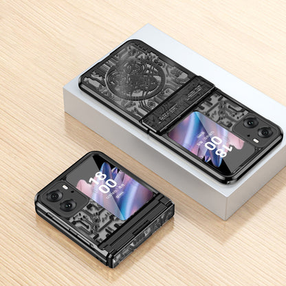 Mechanical Legend Series for Oppo Find N2 Flip 5G Hinde Protection Phone Case Hard PC Electroplating Cover
