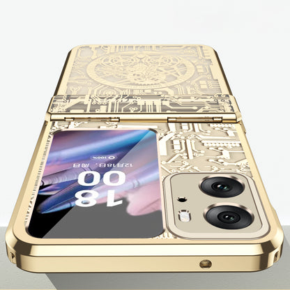 Mechanical Legend Series for Oppo Find N2 Flip 5G Hinde Protection Phone Case Hard PC Electroplating Cover