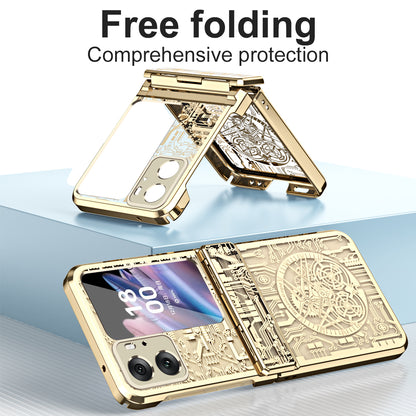 Mechanical Legend Series for Oppo Find N2 Flip 5G Hinde Protection Phone Case Hard PC Electroplating Cover