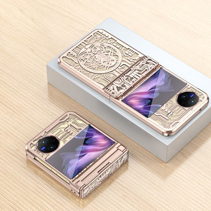 Mechanical Legend Series PC Phone Case for vivo X Flip , Electroplating Frame Hinde Protection Cover