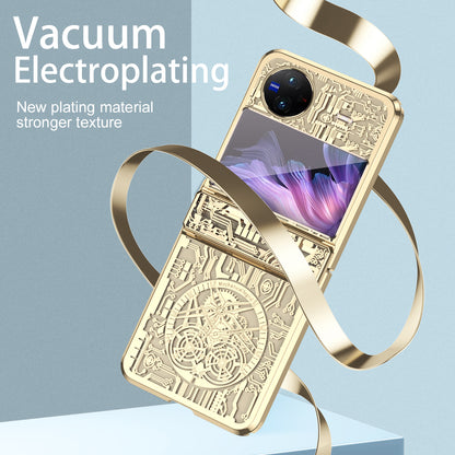 Mechanical Legend Series PC Phone Case for vivo X Flip , Electroplating Frame Hinde Protection Cover