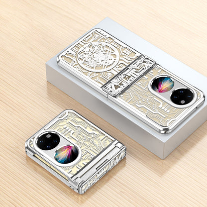 Mechanical Legend Series for Huawei P50 Pocket Hard PC Back Cover Hinde Protection Electroplating Phone Case