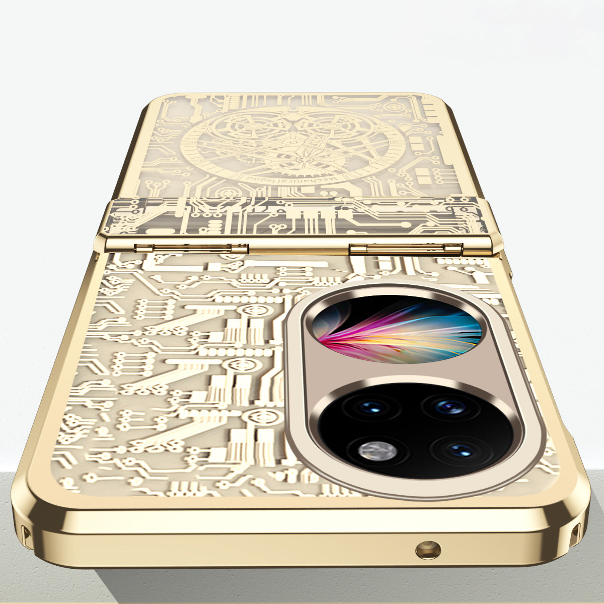 Mechanical Legend Series for Huawei P50 Pocket Hard PC Back Cover Hinde Protection Electroplating Phone Case