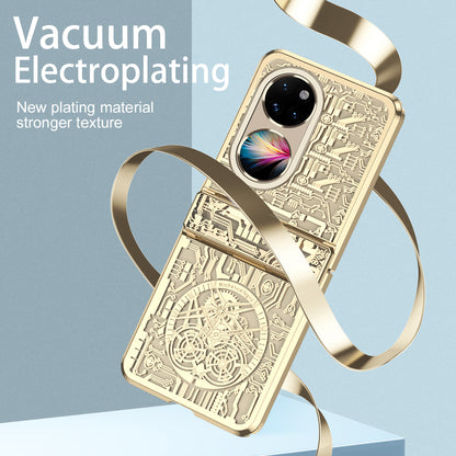 Mechanical Legend Series for Huawei P50 Pocket Hard PC Back Cover Hinde Protection Electroplating Phone Case