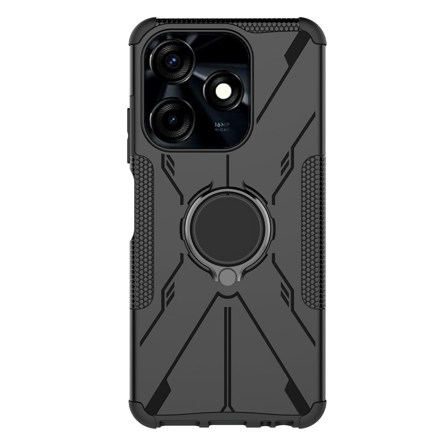 For Tecno Spark 10C 4G / Spark Go 2023 4G Ring Holder Kickstand Case PC+TPU Protective Phone Cover