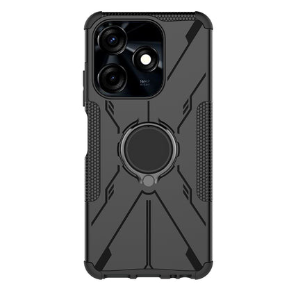 For Tecno Spark 10C 4G / Spark Go 2023 4G Ring Holder Kickstand Case PC+TPU Protective Phone Cover