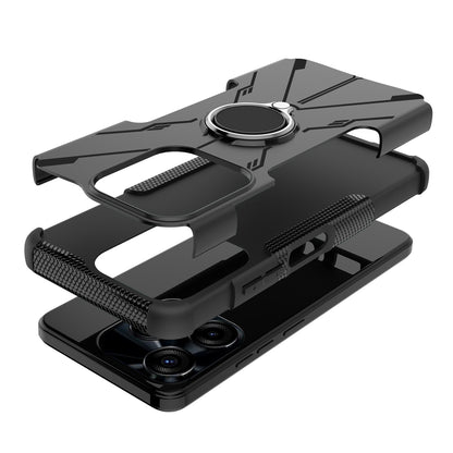 For Tecno Spark 10C 4G / Spark Go 2023 4G Ring Holder Kickstand Case PC+TPU Protective Phone Cover