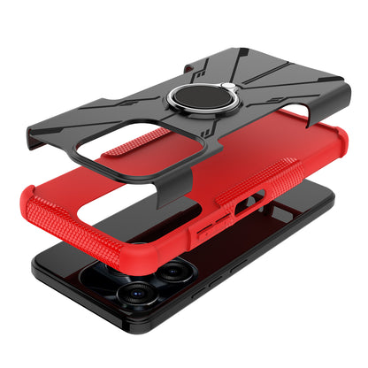 For Tecno Spark 10C 4G / Spark Go 2023 4G Ring Holder Kickstand Case PC+TPU Protective Phone Cover