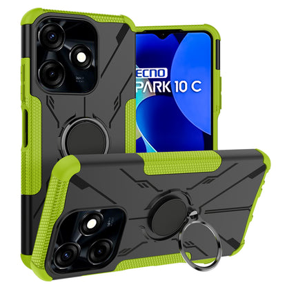 For Tecno Spark 10C 4G / Spark Go 2023 4G Ring Holder Kickstand Case PC+TPU Protective Phone Cover