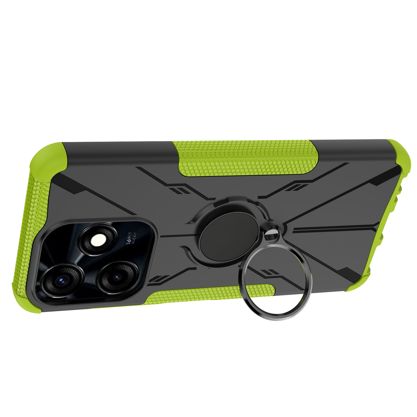 For Tecno Spark 10C 4G / Spark Go 2023 4G Ring Holder Kickstand Case PC+TPU Protective Phone Cover