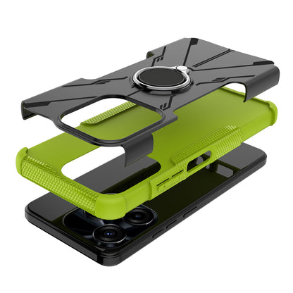 For Tecno Spark 10C 4G / Spark Go 2023 4G Ring Holder Kickstand Case PC+TPU Protective Phone Cover