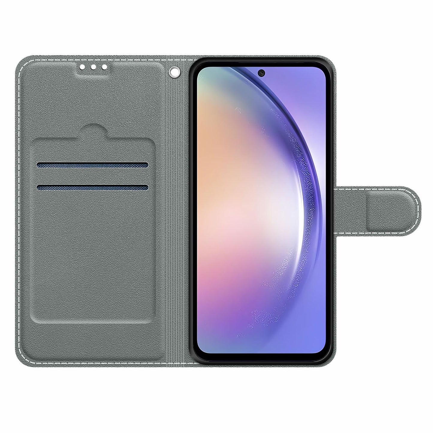 Shockproof Case for Samsung Galaxy A54 5G Card Slots Phone Case Pattern Printed Leather Flip Cover with Stand, Strap