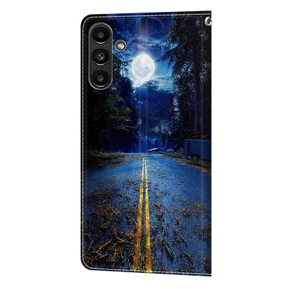 Shockproof Case for Samsung Galaxy A54 5G Card Slots Phone Case Pattern Printed Leather Flip Cover with Stand, Strap