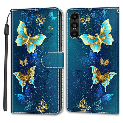 Shockproof Case for Samsung Galaxy A54 5G Card Slots Phone Case Pattern Printed Leather Flip Cover with Stand, Strap