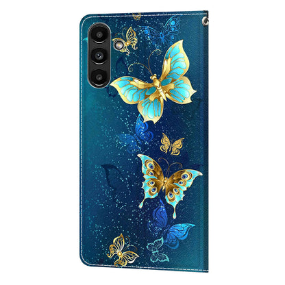 Shockproof Case for Samsung Galaxy A54 5G Card Slots Phone Case Pattern Printed Leather Flip Cover with Stand, Strap