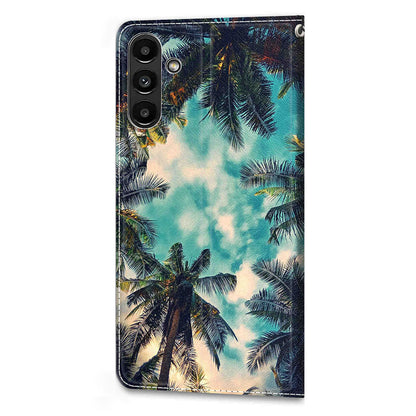 Shockproof Case for Samsung Galaxy A54 5G Card Slots Phone Case Pattern Printed Leather Flip Cover with Stand, Strap